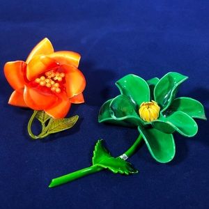 Vintage Enamel Brooches